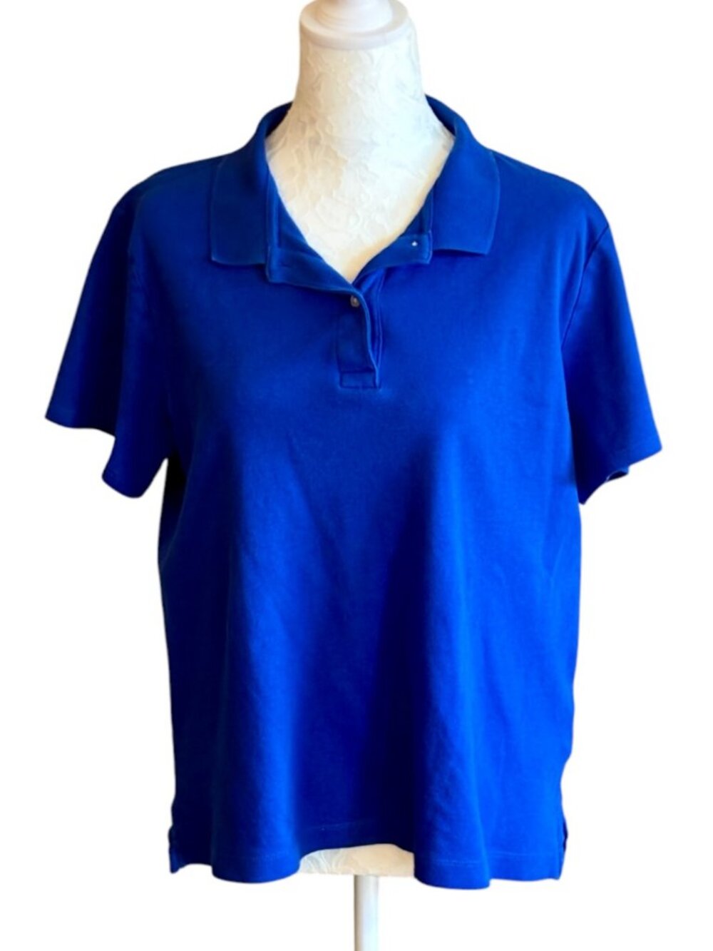 Lands' End Women's Size XL POLO SHIRT Royal Blue